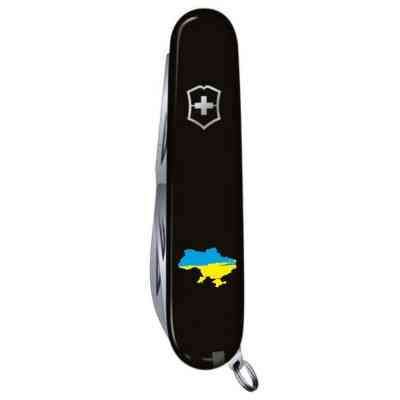 Ніж Victorinox Huntsman Ukraine Black "Карта України Жовто-Блакитна" (1.3713.3_T1166u) Вінниця