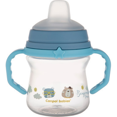 Поильник-непроливайка Canpol babies Bonjour Paris с силиконовым носиком FirstCup 150 мл Голубая (56/612_blu) Винница - изображение 1