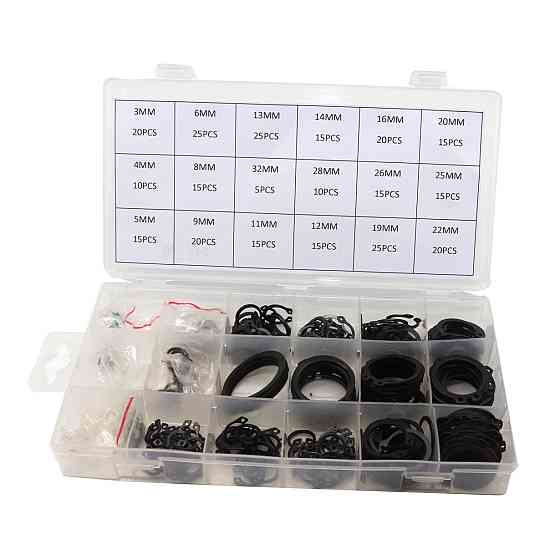 Набір кілець зовнішніх стопорних 300 шт. (3 мм - 32 мм) (18 видів кілець в одному наборі) Мукачево