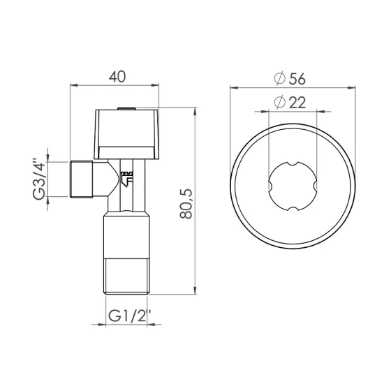 Кран приладовий кульовий Арко Thermo Alliance Standart 1/2"Н х 3/4"Н SF340W1520 Київ