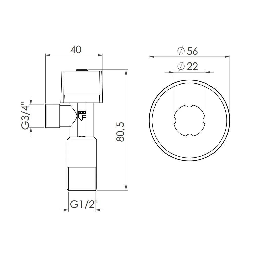 Кран приладовий кульовий Арко Thermo Alliance Standart 1/2"Н х 3/4"Н SF340W1520 Київ - фото 2