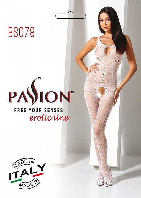 Бодістокінг з доступом до інтимних місць Passion BS078 white Sex Aura Київ - фото 4