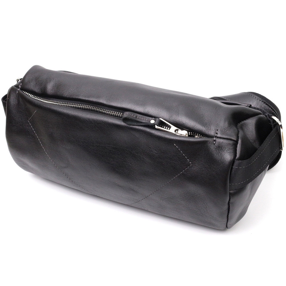 Оригинальная сумка через плече из натуральной кожи GRANDE PELLE 11649 Черная Киев - изображение 9