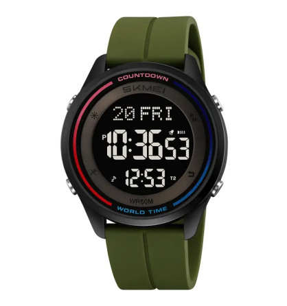 Годинник чоловічий наручний спортивний Skmei 2412 силіконовий з магнітною застібкою (Зелений) Вінниця