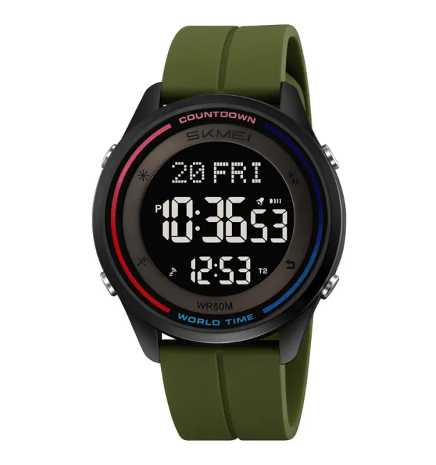 Годинник чоловічий наручний спортивний Skmei 2412 силіконовий з магнітною застібкою (Зелений) Вінниця - фото 1