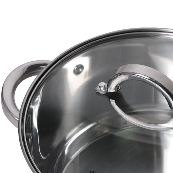 Каструля нержавіюча сталь 3,9л з кришкою порожнисті ручки 5620S KAMILLE Житомир - фото 5