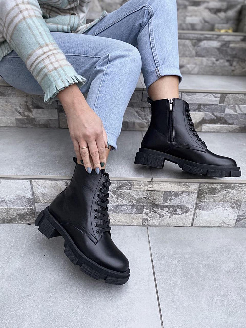 Жіночі черевики GREMMY чорні натуральна шкіра зима висота 13 см (4220) 36р.38р. Коломия - фото 6