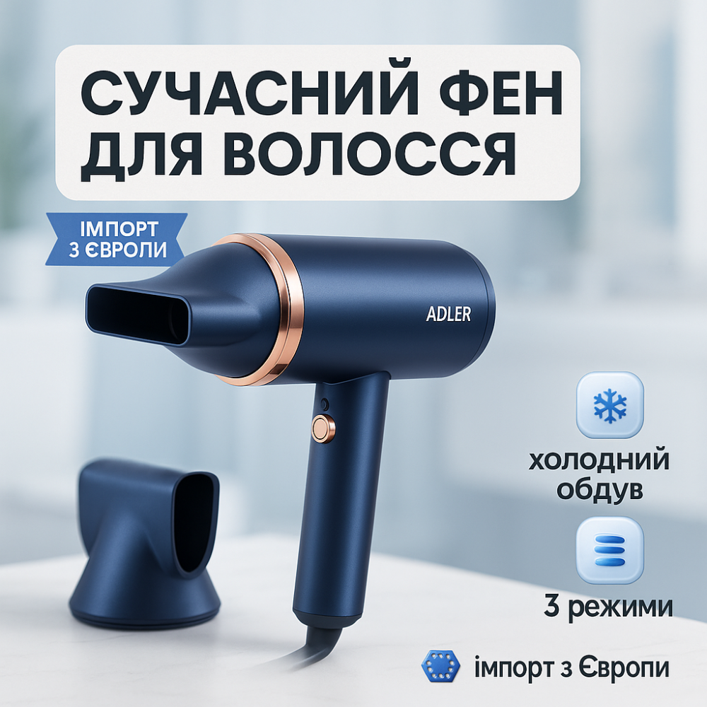 Фен для волос с ионизацией, Фен электрический с насадками Качественный для волос GP-68 Львов - изображение 10