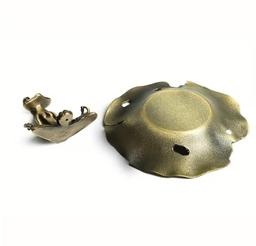 Держатель для благовоний «Лягушка в медитации» с тарелочкой, металл Киев - изображение 3