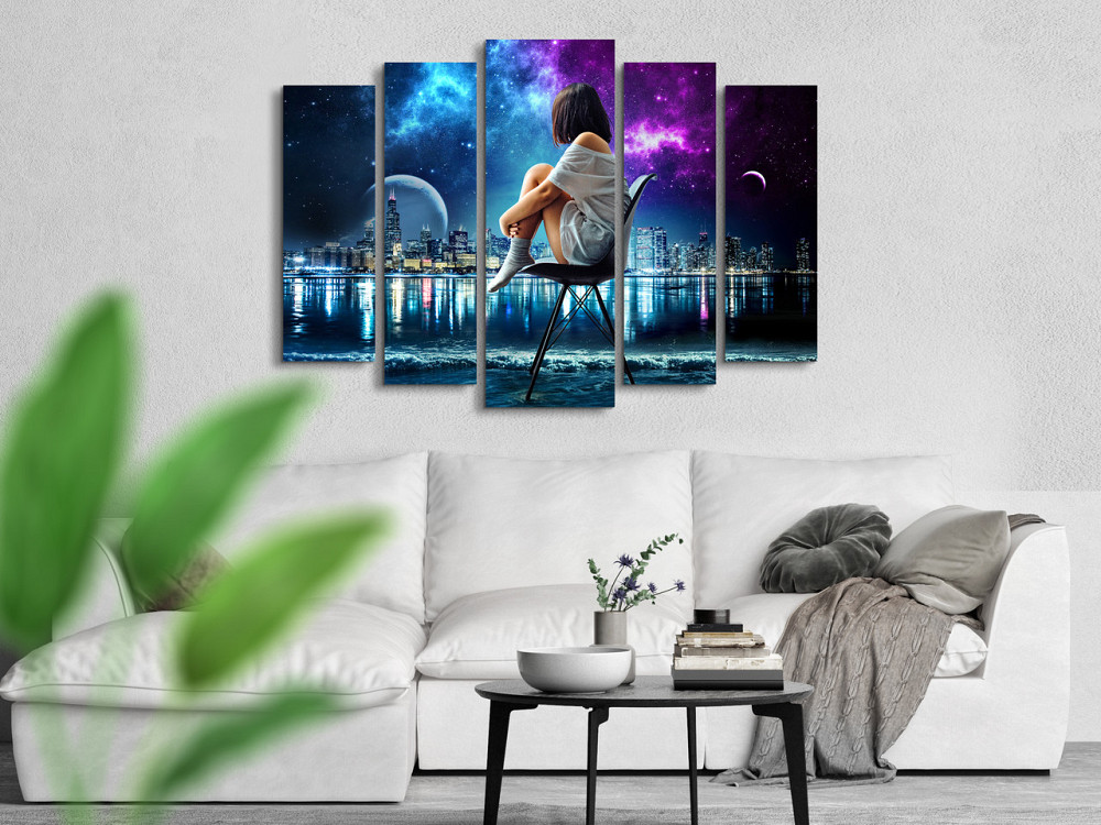 Модульна картина у вітальню / спальню Погляд на місто Art-374_5 ( 80х118см ) Київ - фото 3