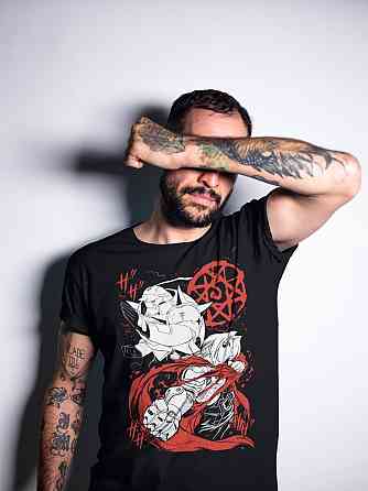 Футболка аниме Стальной алхимик оверсайз (S/M/L) Черний AnimeJ0235 Днепр