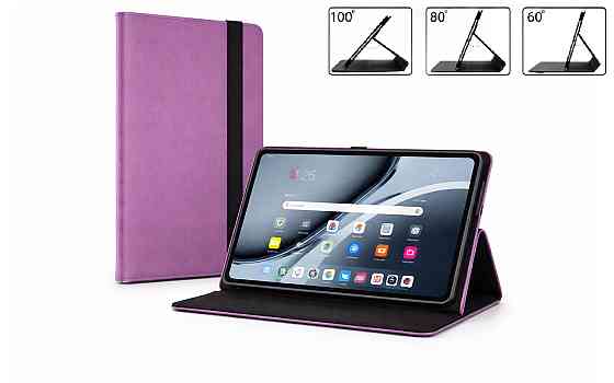 Чохол-книжка PlastGuard для DOOGEE Tab A9 Pro+  – еко-шкіра, рамкова фіксація планшета, колір Чорний Фіолетовий Київ