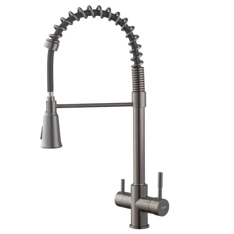 Кухонный смеситель Koer KB-72025-07 с питьевой водой и пружинным изливом (KR5016) Харьков - изображение 1