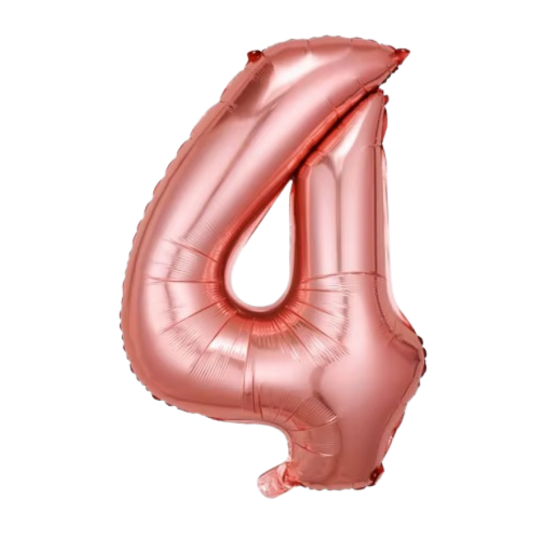 Воздушный шар в виде цифры 4 розовое золото,32 дюйма, фольгированый, для праздника дня рождения,годовщин Каменец-Подольский
