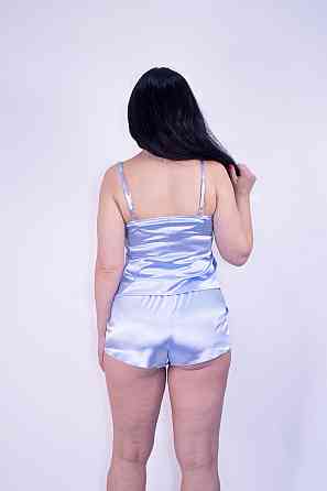 Пижама женская атласная Голубой M Харьков