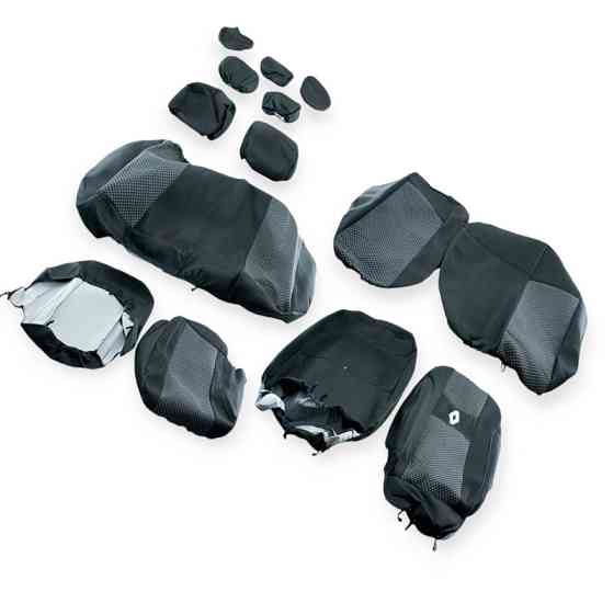 Чехлы renault logan mcv (5 мест) 2013-16 г универсал раздельная «ткань» черные салона Мукачево