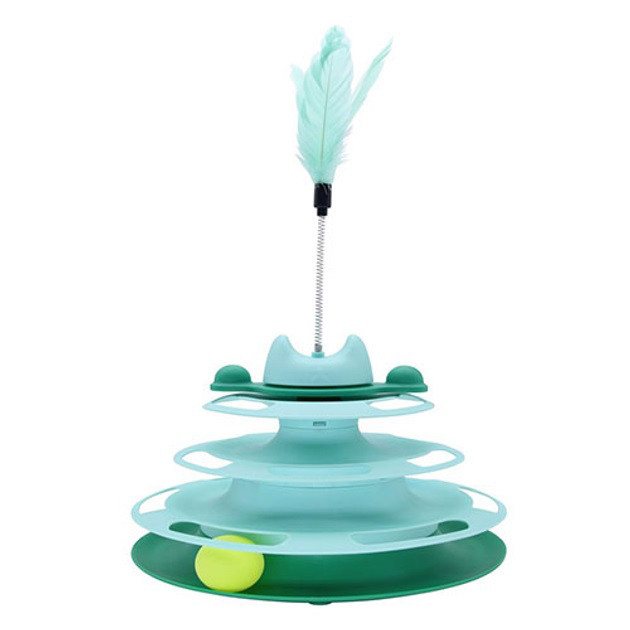 Іграшка трек для котика, кошеня з кульками і трекбол пером. Колір: зелений JF-11 Львів - фото 1