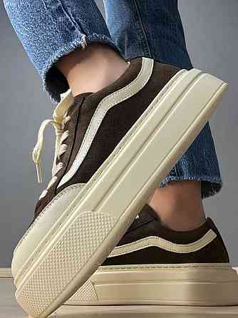 Кеды женские Hengji 707-7 замшевые на высокой платформе коричневые, 40, 25,5 см Киев