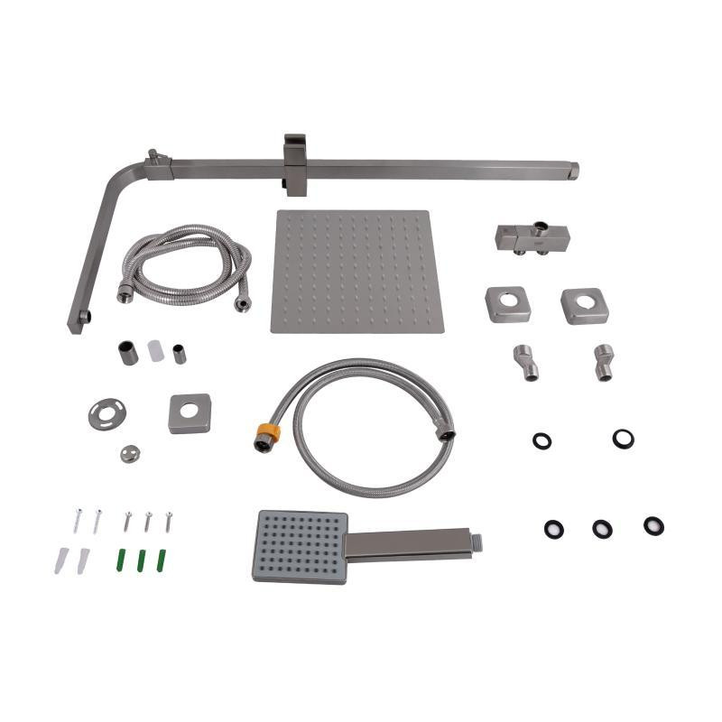 Душевая стойка универсальная Lidz Kubis 1120 Nickel на два потребителя из нержавеющей стали Харьков - изображение 8