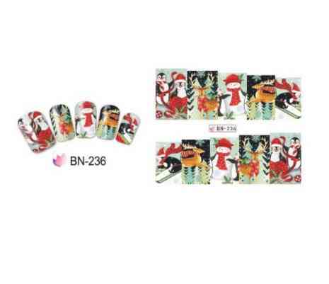 Стикеры на ногти новогодние с пингвинами - размер наклейки 6*5см, инструкция по применению есть в описании Киев