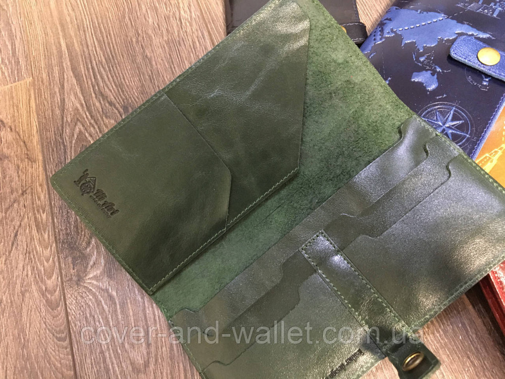 Зеленый кожаный тревел кейс Hi Art Киев - изображение 3