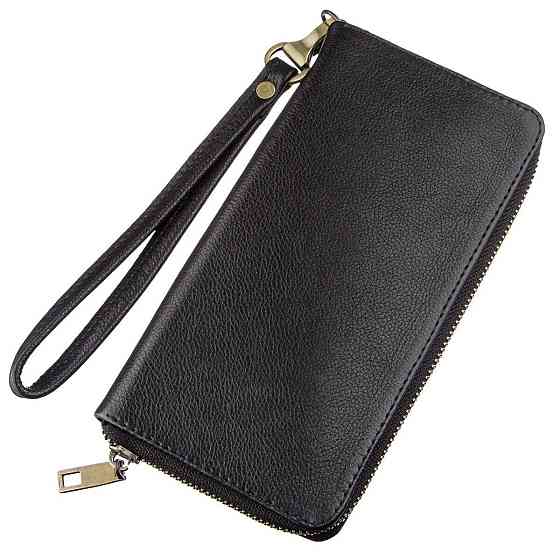 Мужской горизонтальный кожаный клатч SHVIGEL 19123 Черный Киев