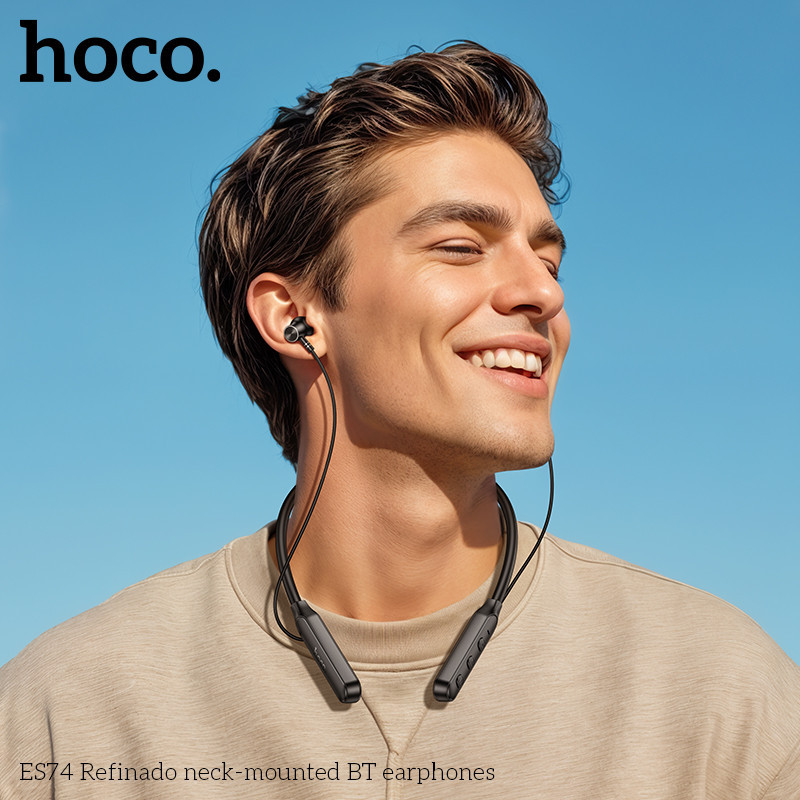 Бездротові спортивні навушники HOCO ES74 Refinado neck-mounted BT earphones Black Одеса - фото 5