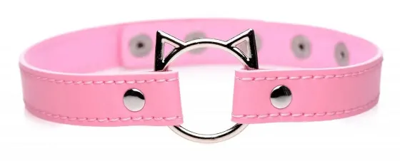 Чокер Master Series Kinky Kitty Ring Slim Choker - Pink Львов