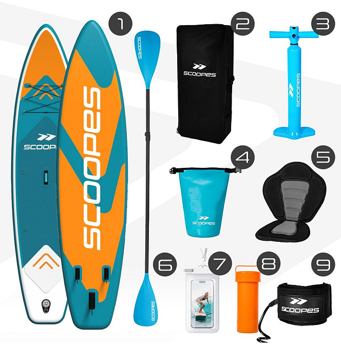 SUP-дошка 350 см надувна з веслом, сидінням, насосом і повним набором аксесуарів Scoopes (Velo 350) Нововолинськ - фото 7