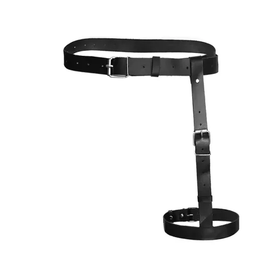 Гартер на ногу Art of Sex - Petra, натуральна шкіра, розмір XS-2XL, колір чорний Львів