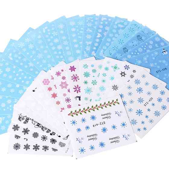 Новорічні слайдери на нігті набір - в наборі 30 штук Київ