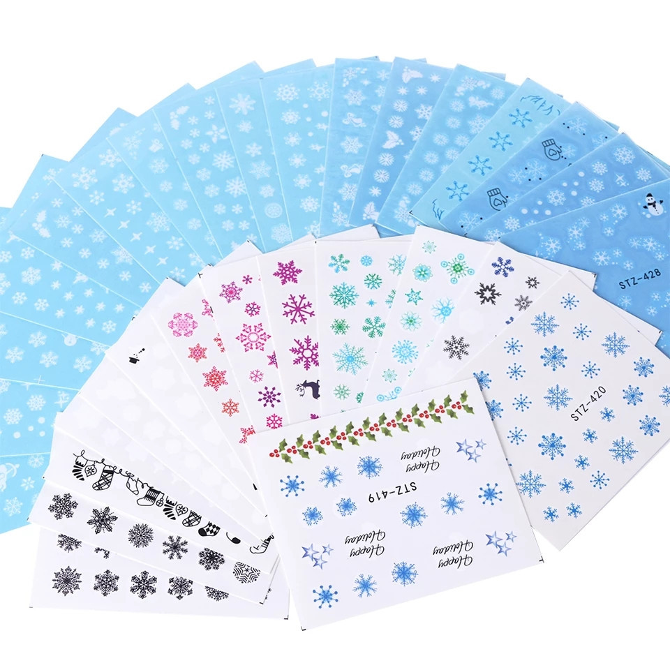 Новогодние слайдеры на ногти набор - в наборе 30 штук Киев - изображение 1