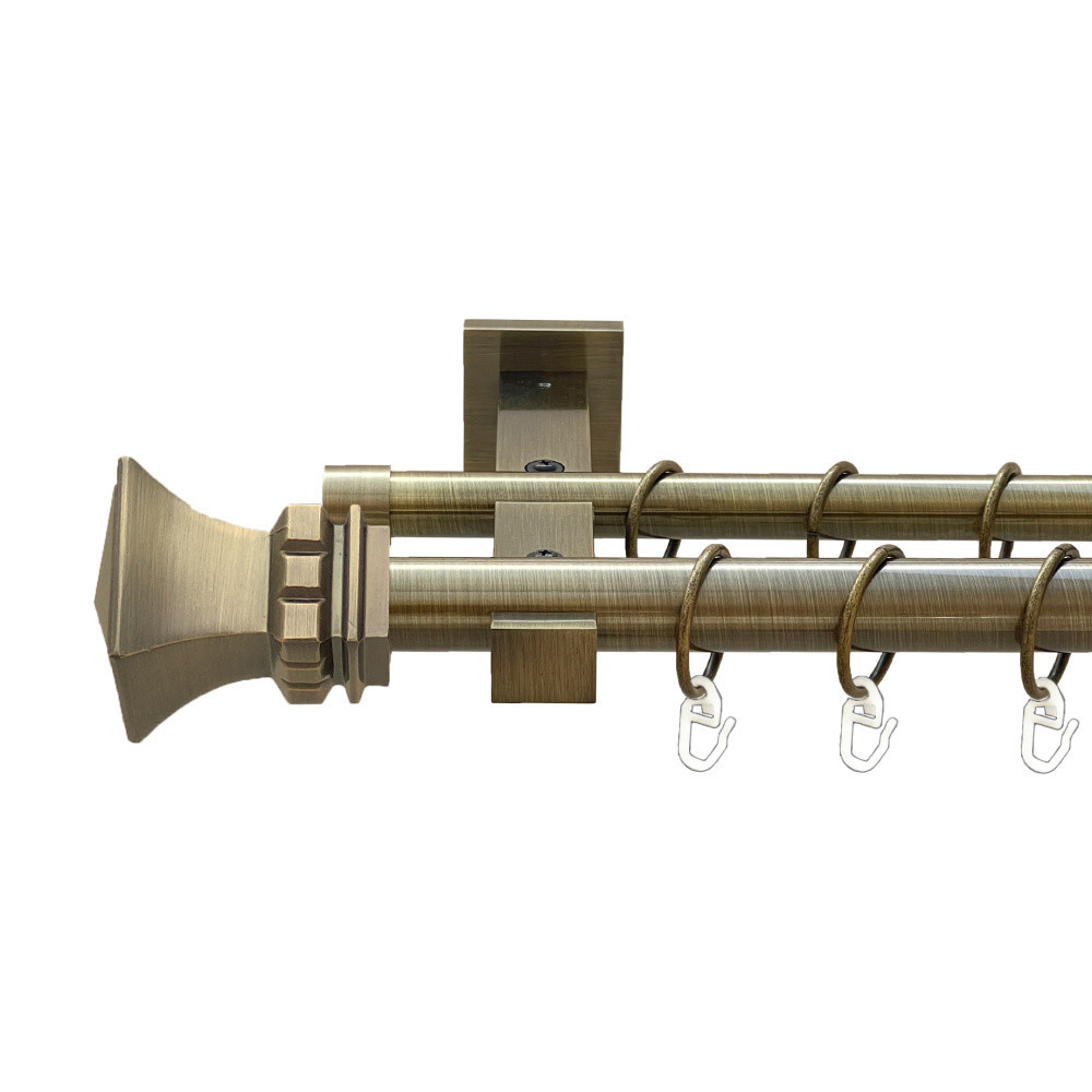 Карниз Orvit Емпорія металевий дворядний техно гладка труба кільце металеве Антик 25\19 мм 160 см Львов - изображение 1