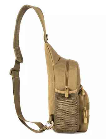 Мужская сумка тактическая через плечо черная - размер сумки 35*20*12см, 3 кармана спереди и 1 кармашек боковой Киев