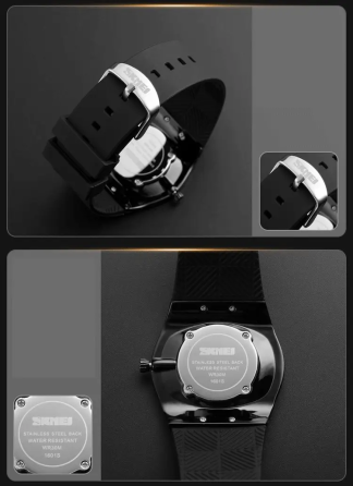 Наручний класичний годинник Skmei 1601S Чорний з чорним Вінниця