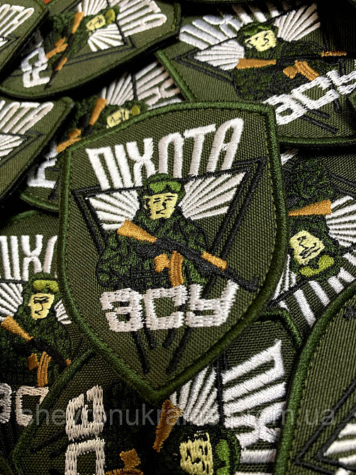 Шеврон Піхота ЗСУ (Форма щит. На липучці) Розмір 8.5x7см Київ - фото 4