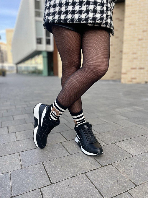 Ditas Кроссовки женские DITAS черный/белый натуральная кожа+замша зима 38р.39р.40р. (5312) Коломия - фото 6