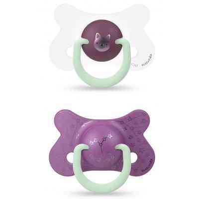 Пустышка Suavinex Фиолетовый котенок 6-18 мес 2 шт. ночная (306805) Винница