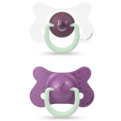 Пустушка Suavinex Фіолетове кошеня 6-18 міс 2 шт. нічна (306805) Вінниця - фото 1