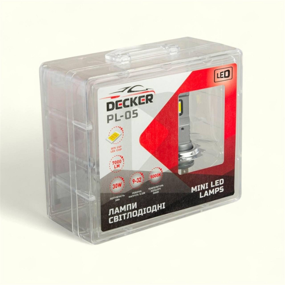 Светодиодные лампы H4 Decker LED PL-05 5000K 7000Lm 45W 9-32V Киев - изображение 1