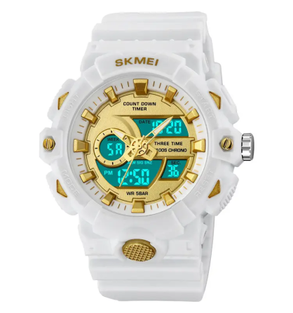 Часы женские наручные спортивные Skmei 2225 с комбинированным циферблатом (Белый) Киев