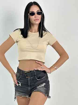 Облегающая укороченная футболка 