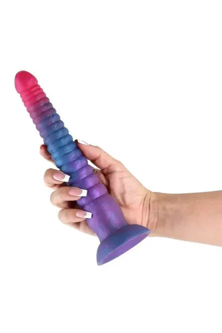Фаллоимитатор NS Novelties Colours Stacked жидкий силикон, розово-синий, 23 см Sex Aura Киев - изображение 2