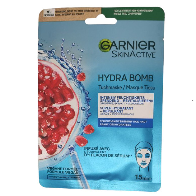Тканинна маска для обличчя Garnier SkinActive Hydra Bomb Киев - изображение 1