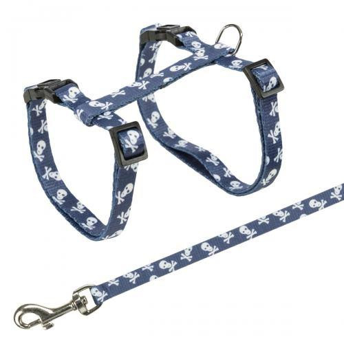 Шлейка з повідцем Trixie Skull для котів, нейлон, 27-45 см/10 мм (кольори в асортименті) Вінниця - фото 3