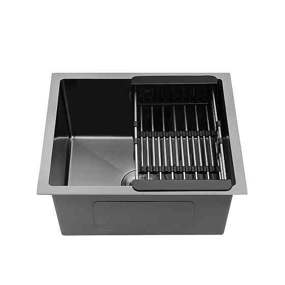 Кухонная мойка Kroner KRP Schwarze - 4843HM PVD (3/1 мм)с корзиной черная Киев