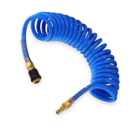Шланг ВОЗДУШНЫЙ полиуретан 12x8,0 мм (син.) с быстросъемами 10м 