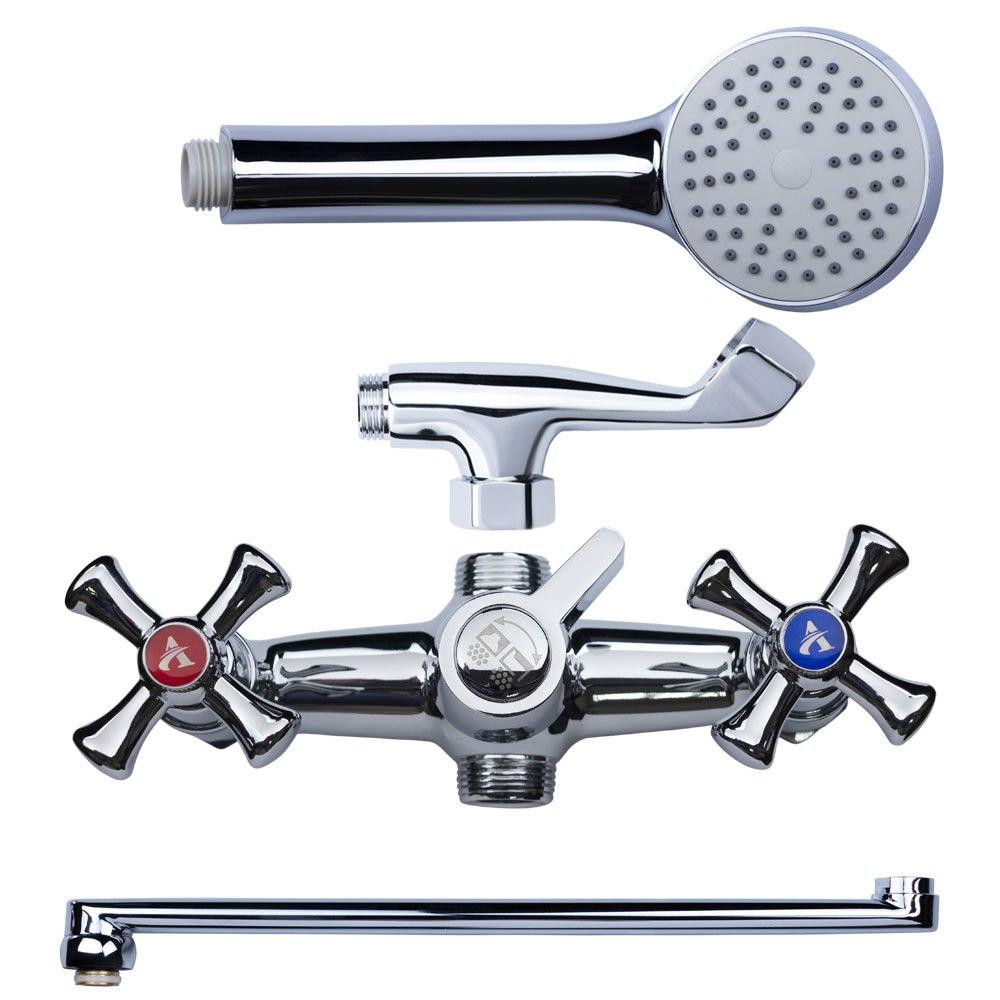 Змішувач PL 1/2" для ванни гусак прямий 350 мм дивертор вбудований картриджний AQUATICA PL-2C255C (9777200) Київ - фото 3