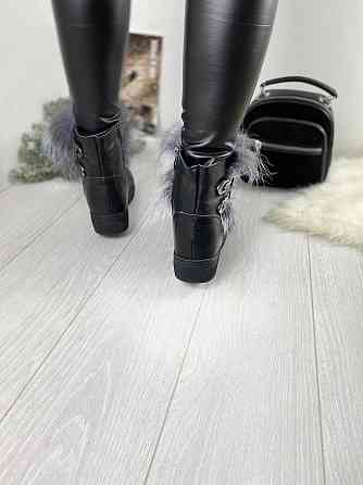 ITTS Угги жіночі ITTS чорні натуральна шкіра висота 13 см (3016-8) 36р.37р. Коломыя