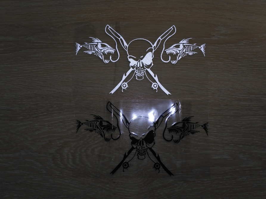 Наклейка на авто Рыбаловный череп Чёрная Киев - изображение 5